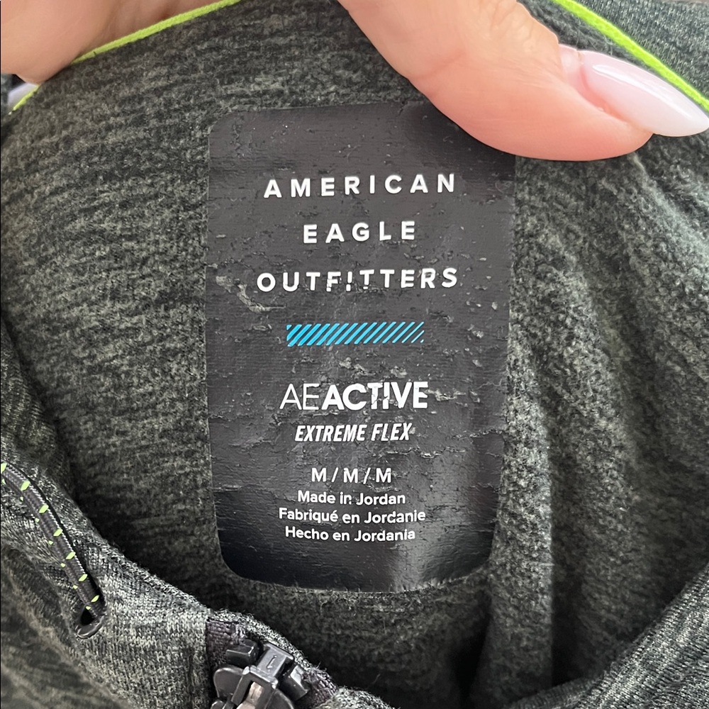 American Eagle Outfitters Dark Green Zip-Up Sweater - Picture 2 of 4